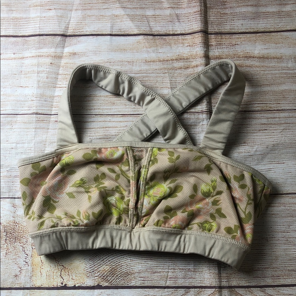 POPFLEX‎ Beige and Yellow Sports Bra